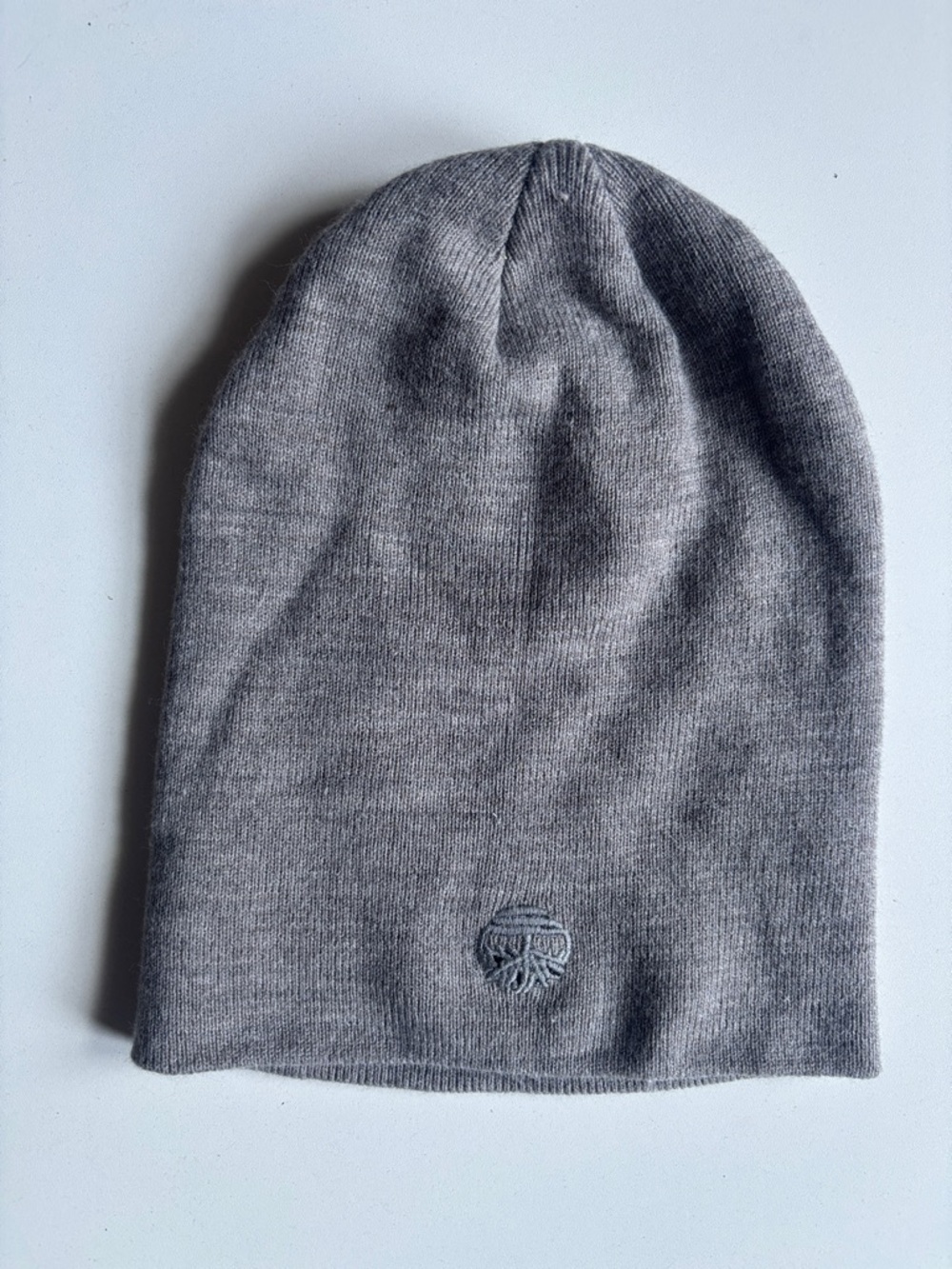 Timberland Men's Embroidered Logo Beanie Gray Soft Knit Hat